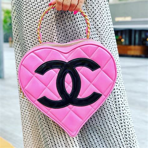 chanel heart shaped vintage bag pink|chanel heart bag for sale.